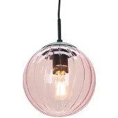 Olucia - RIFKA - Hanglamp - Roze / Zwart - Vorm: Rond