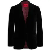 HUGO Extra slim-fit blazer van katoenfluweel Maat 46