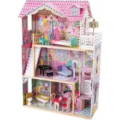 Kidkraft Annabelle Poppenhuis, van Hout | Groot XXL-huis, 3 Verdiepingen, 17 Accessoires, Meubels en Lift inbegrepen | Rollenspel | Totale afmetingen: 82,8 x 40,64 x 120,65 cm