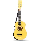 Woet Houten Speelgoedgitaar met Draagriem - Geel - Speelgoedinstrument - Mijn eerste Gitaar Inclusief Muziekboekje - Speelgitaar voor Kinderen - Vanaf 3 Jaar