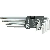 VOREL HEX KEY W. BALL SET 9PCS 210MM CrV