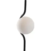 Olucia - MEREL - Vloerlamp - Zwart / Wit - Vorm: Rond