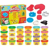 Play-Doh Adventskalender voor de feestdagen, geschikt voor kinderen vanaf 3 jaar, gemaakt van polypropyleen (PP) en polyethyleen, bevat 18 stuks