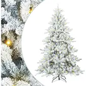 vidaXL Kunstmatige Hinged Kerstboom Wit 240 cm PVC en Staal