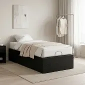 vidaXL Bedomranding voor verstelbare bedbodem Zwart eiken 100 x 200 cm