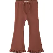 Name it MINI flared broek met ruches - bruin Meisjes Stretchkatoen - maat 116