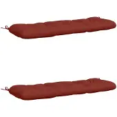 vidaXL Bankkussens VIANEN 2 st 100% Polyester Rood 110 x 40 x 12 cm