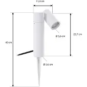 PRIOS prikspot Tulimar, 1-lamp, wit, IP65 dimbaar, wit / opaal, Aluminium, Modern