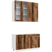 vidaXL Keukenblok LYON 4 st Oud hout Bewerkt hout