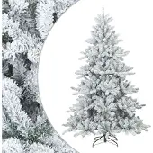 vidaXL Kunstkerstboom met Scharnier en Sneeuw Vilt Wit 240 cm