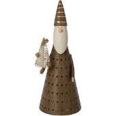 J-Line Ledkerstman - ijzer - bruin/wit - small