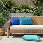 vidaXL Kussen met kussen HOUTEN 6 st Lichtblauw Polyester