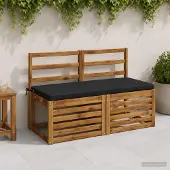 vidaXL Bankkussens SOEST 2 st 100% Polyester Zwart 120 x 50 x 5 cm