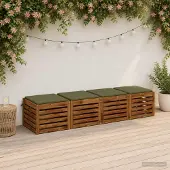 vidaXL Zitkussens SOEST 4 st 100% Polyester Olijfgroen 45 x 45 x 3 cm