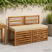 vidaXL Bankkussen SOEST 100% Polyester Beige 110 x 50 x 8 cm