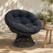 vidaXL Hangstoel Kussen VIANEN 100% Polyester Donkerblauw Ø 60 x 10 cm