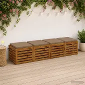 vidaXL Zitkussens SOEST 4 st 100% Polyester Taupe 45 x 45 x 5 cm