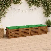 vidaXL Zitkussens SOEST 4 st 100% Polyester Groen 40 x 40 x 3 cm