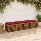 vidaXL 4-Piece Zitkussens VUGHT 4 st 100% Polyester Wijnrood