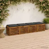 vidaXL Zitkussens SOEST 4 st 100% Polyester Antraciet 45 x 45 x 3 cm