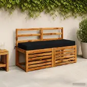 vidaXL Zitkussen SOEST 100% Polyester Zwart 120 x 40 x 10 cm