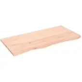 vidaXL Wastafelblad 100x50x2 cm onbehandeld massief hout