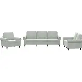 vidaXL 3-delige Loungeset met kussens fluweel lichtgrijs