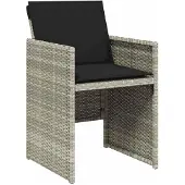 vidaXL 13-delige Tuinset met kussens poly rattan lichtgrijs