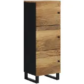 vidaXL Hoge kast met 3 deuren, 40x33x110 cm, massief mangohout en ijzer