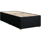 vidaXL Bedframe zonder matras, zwarte eenpersoonsstof