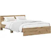 vidaXL Bedframe met Hoofdbord Artisanaal eiken 160 x 200 cm