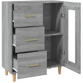vidaXL Dressoir 69,5x34x90 cm bewerkt hout grijs sonoma eikenkleurig