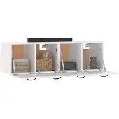 vidaXL Wandkasten 2 st 80x35x36,5 cm bewerkt hout wit