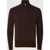 SELECTED MEN Hoge Rits Trui Heren Bruin XXL