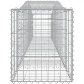 vidaXL Gabion met hoge boog, 400x50x60/80 cm, verzinkt staal