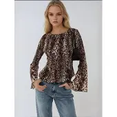 Hiccups for Kids Dierprint Bootneck Top met Gelijkmatige Detail