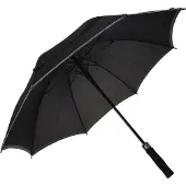 Koopman International Paraplu Zwart met grijze rand Ø104cm zwart Polyester Paraplu