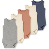 Schiesser Rompertje/body ' Double Rib ' sand / donkerblauw / grijs gemêleerd / oranje