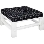 vidaXL Palletkussen ruitpatroon 70x70x12 cm stof zwart