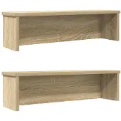 vidaXL Keukenrekken stapelbaar 2 st 50x15x16 cm sonoma eikenkleurig