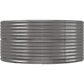 vidaXL Plantenbak 447x140x68 cm gegalvaniseerd staal grijs