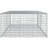 vidaXL Gabion met deksel, 200x100x50 cm, verzinkt staal