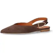 Manfield - Dames - Bruine suède slingbacks - Maat 38