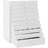 vidaXL Sieradendoos 10-laags met horlogehouders wit 29x20,5x40,5 cm