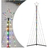 vidaXL LED-kerstboom 339 LEDs kleurrijk 187 cm