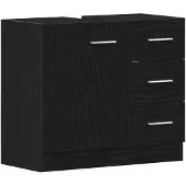 vidaXL Wastafelkast 63x30x54 cm spaanplaat zwart eikenkleurig