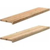 vidaXL Vensterbanken 2 st onbehandeld 120x25x2 cm massief eikenhout