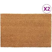 vidaXL Deurmatten 2 st 40x60 cm getufte kokosvezel naturel
