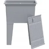vidaXL Waskuip 59x41x75 cm hars grijs