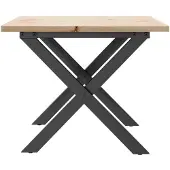 vidaXL Salontafel met X-frame, 80x50x40 cm, massief grenenhout en staal